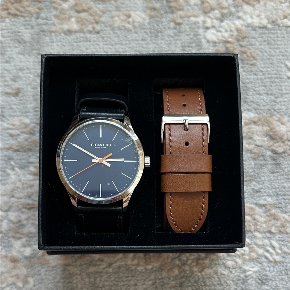 Coach Black and Tan Watch Set